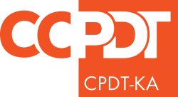 Colorful CPDT training mark graphic with “Jumpstart Puppies boutique breeding” text on a web banner
